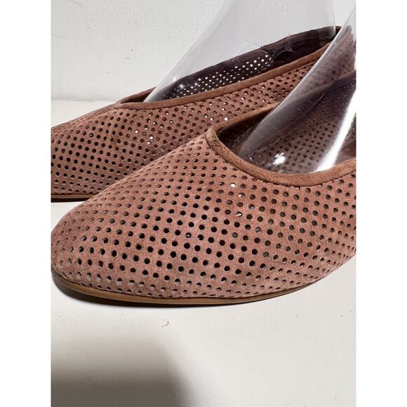 Jeffrey Campbell EUC Pink Suede Luella Perforated Ballet Flat Shoe Size 9 - Picture 2 of 7